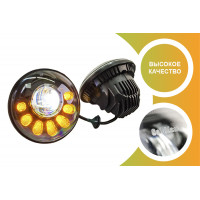 Светодиодные фары Sal-Man 7 дюймов с линзой, динамическим повторителем поворотника и ДХО для Нива Легенд, Лада 4х4, ВАЗ 2101, 2102 Светодиодные фары Sal-Man 7 дюймов с линзой, динамическим повторителем поворотника и ДХО для Нива Легенд, Лада 4х4, ВАЗ 2101, 2102