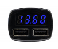 Устройство в прикуриватель 4 в 1 (вольтметр, амперметр, термометр, розетка) для ВАЗ с синей подсветкой Устройство в прикуриватель 4 в 1 (вольтметр, амперметр, термометр, розетка) для ВАЗ с синей подсветкой