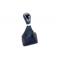 Ручка КПП Sal-Man хром в стиле Весты с пыльником и синей прострочкой для Приора с кулисой (прямоугольный шток) Ручка КПП Sal-Man хром в стиле Весты с пыльником и синей прострочкой для Приора с кулисой (прямоугольный шток)