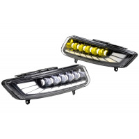 Двухцветные светодиодные ПТФ Sal-Man 50W с ДХО для Фольксваген Поло 5 с 2015 года