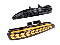 Светодиодные повторители поворота черные с узором N12 в зеркала образца от 2015 года для Веста Светодиодные повторители поворота черные с узором N12 в зеркала образца от 2015 года для Веста