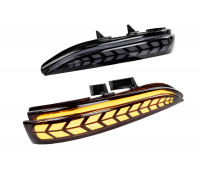 Светодиодные повторители поворота черные с узором N12 в зеркала образца от 2015 года для Веста Светодиодные повторители поворота черные с узором N12 в зеркала образца от 2015 года для Веста