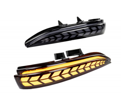 Светодиодные повторители поворота черные с узором N12 в зеркала образца от 2015 года для Веста Светодиодные повторители поворота черные с узором N12 в зеркала образца от 2015 года для Веста