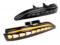 Светодиодные повторители поворота черные с узором N10 в зеркала образца от 2015 года для Веста Светодиодные повторители поворота черные с узором N10 в зеркала образца от 2015 года для Веста