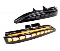 Светодиодные повторители поворота черные с узором N10 в зеркала образца от 2015 года для Веста Светодиодные повторители поворота черные с узором N10 в зеркала образца от 2015 года для Веста