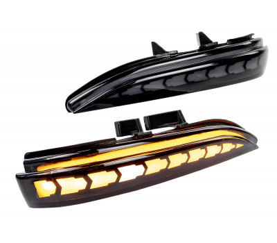 Светодиодные повторители поворота черные с узором N10 в зеркала образца от 2015 года для Веста Светодиодные повторители поворота черные с узором N10 в зеркала образца от 2015 года для Веста