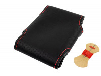 Кожаная оплетка руля Sal-Man анатомической формы с красной строчкой для Лада 4х4 (Нива) Урбан Кожаная оплетка руля Sal-Man анатомической формы с красной строчкой для Лада 4х4 (Нива) Урбан