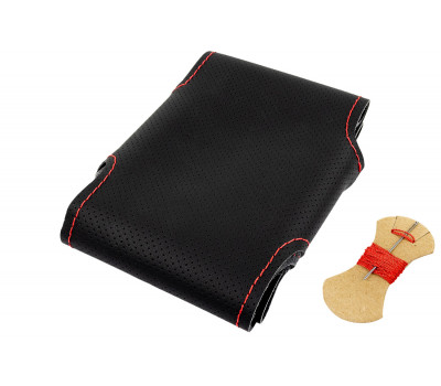 Кожаная оплетка руля Sal-Man анатомической формы с красной строчкой для Лада 4х4 (Нива) Урбан Кожаная оплетка руля Sal-Man анатомической формы с красной строчкой для Лада 4х4 (Нива) Урбан