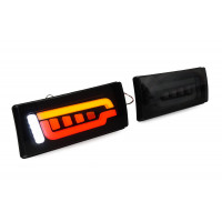 Задние диодные фонари Орлиный глаз в стиле Ауди тонированные с динамическим поворотником для ВАЗ 2105, 2107 Задние диодные фонари Орлиный глаз в стиле Ауди тонированные с динамическим поворотником для ВАЗ 2105, 2107