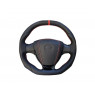 Руль в стиле Приоры обшитый экокожей с красной строчкой и черной лаковой вставкой для ВАЗ 2101-2107, Лада 4х4, Нива Легенд