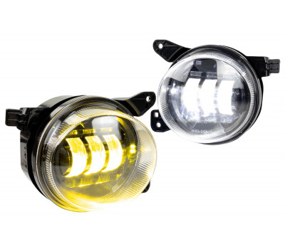 Двухцветные диодные ПТФ Sal-Man (бело-синий 6000К и желтый 3000К) 50w для БМВ 3, 5, X3, X5, X6