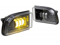 Двухцветные светодиодные ПТФ sal-man (бело-синий 6000К и желтый 3000К) 50w для Шевроле Лачетти 2004-2013 года седан, универсал