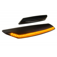 Реснички Sal-Man с тонированным стеклом динамического повторителя поворотника и ДХО на передние фары для Гранта