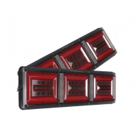 Комплект задних трехсекционных диодных фонарей с динамическим поворотником для грузовых автомобилей Комплект задних трехсекционных диодных фонарей с динамическим поворотником для грузовых автомобилей