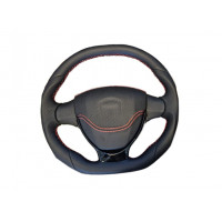 Анатомический руль в стиле Приоры полностью обшитый экокожей с красной строчкой и черной лаковой вставкой под панель старого образца для ВАЗ 2113-2115, 2110-2112, 2108-21099 Анатомический руль в стиле Приоры полностью обшитый экокожей с красной строчкой и черной лаковой вставкой под панель старого образца для ВАЗ 2113-2115, 2110-2112, 2108-21099