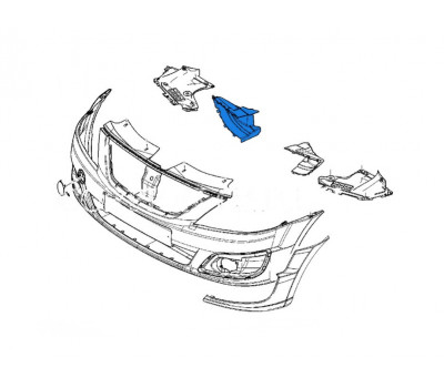 Правый щиток переднего бампера воздухонаправляющий для Ларгус