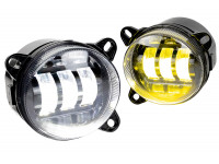 Диодные двухцветные ПТФ Sal-Man 50W 3 линзы (бело-синий 6000К и желтый 3000К) для Volkswagen, Skoda Диодные двухцветные ПТФ Sal-Man 50W 3 линзы (бело-синий 6000К и желтый 3000К) для Volkswagen, Skoda