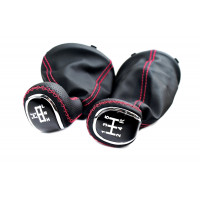 Ручки КПП и раздатки в стиле Весты с хром вставкой, пыльником и красной строчкой для Шевроле Нива, Лада Нива Тревел Ручки КПП и раздатки в стиле Весты с хром вставкой, пыльником и красной строчкой для Шевроле Нива, Лада Нива Тревел