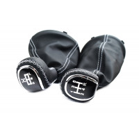 Ручки КПП и раздатки в стиле Весты с хром вставкой, пыльником и серой строчкой для Шевроле Нива, Лада Нива Тревел Ручки КПП и раздатки в стиле Весты с хром вставкой, пыльником и серой строчкой для Шевроле Нива, Лада Нива Тревел