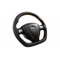 Анатомический руль в стиле AMG (экокожа с перфорацией) со срезом и черной лаковой вставкой для ВАЗ 2115-2113, 2110-2112, 2108-21099 Анатомический руль в стиле AMG (экокожа с перфорацией) со срезом и черной лаковой вставкой для ВАЗ 2115-2113, 2110-2112, 2108-21099