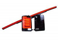 Комплект диодных тонированных фонарей TheBestPartner с LED обводкой и дополнительным стоп-сигналом с режимом повторителя на дверь багажника для Лада 4х4, Нива Легенд