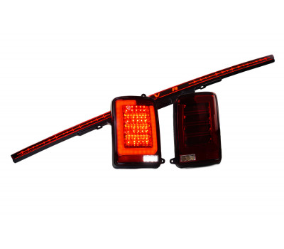 Комплект диодных фонарей TheBestPartner с LED обводкой и дополнительным стоп-сигналом (Пульс) с режимом повторителя на дверь багажника для Лада 4х4, Нива Легенд