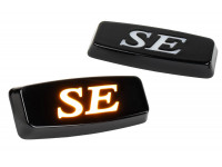 Светодиодные оранжевые повторители поворотника Sal-Man в черном корпусе с надписью SE для ВАЗ 2108-21099, 2110-2112, 2113-2115, Калина, Приора, Гранта