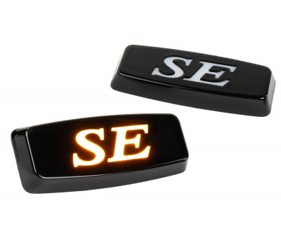 Светодиодные оранжевые повторители поворотника Sal-Man в черном корпусе с надписью SE для ВАЗ 2108-21099, 2110-2112, 2113-2115, Калина, Приора, Гранта