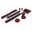 Комплект противоскользящих ковриков Off-Road Pioneer с красной окантовкой для Шевроле Нива, Лада Нива Тревел
