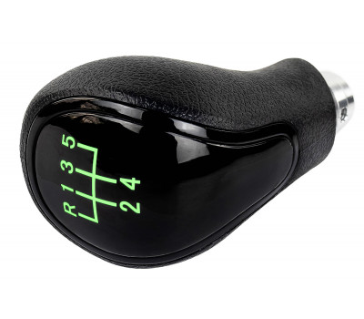 Ручка КПП Sal-Man в стиле Весты с зеленой подсветкой и черной лаковой вставкой для ВАЗ 2108-21099, 2110-2112, 2113-2115, Гранта, Приора, Приора 2, Калина, Калина 2 с кулисой (прямоугольный шток)