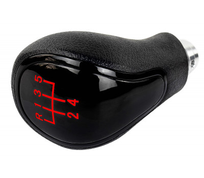 Ручка КПП Sal-Man в стиле Весты с красной подсветкой и черной лаковой вставкой для ВАЗ 2108-21099, 2110-2112, 2113-2115, Гранта, Приора, Приора 2, Калина, Калина 2 с кулисой (прямоугольный шток)