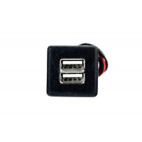 USB розетка на 2 слота вместо заглушки кнопки для ВАЗ 2110, 2111, 2112 USB розетка на 2 слота вместо заглушки кнопки для ВАЗ 2110, 2111, 2112