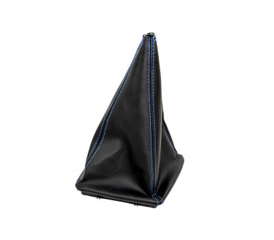 Кожух КПП из экокожи с синей строчкой для Приора