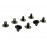 Комплект из 8 черных клипс обивки потолка (крыши) для Гранта, Гранта FL, Приора, ВАЗ 2110-2112, Нива Тревел, Шевроле Нива, Датсун