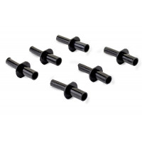 Черные клипсы (6шт) крепления внешних пластиковых порогов для Калина Спорт и рамки бокового окна для ВАЗ 2110