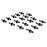 Черные клипсы крепления внешних пластиковых порогов и накладок арок (18шт) для Ларгус Кросс, Ларгус FL Кросс