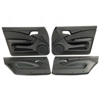 Обивки дверей ЛЮКС-2 кожзам со вставкой из экокожи с двойной строчкой Квадрат для ВАЗ 2110-2112