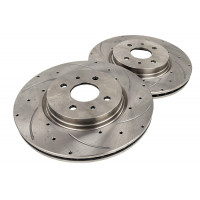 Вентилируемые передние тормозные диски ATC 11186 R15 с насечками и перфорацией для Гранта Спорт, Калина Спорт, Калина 2 Спорт