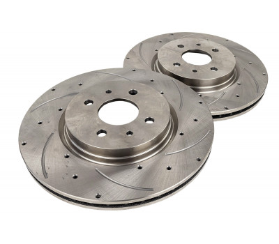 Вентилируемые передние тормозные диски ATC 11186 R15 с насечками и перфорацией для Гранта Спорт, Калина Спорт, Калина 2 Спорт