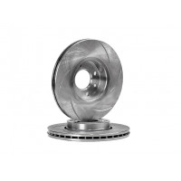 Вентилируемые передние тормозные диски АТС-SPORT R15 с насечками (без перфорации) для Веста, Иксрей, Ларгус, Renault Logan, Sandero, Megane, Clio, Nissan Micra, Note, Tiida