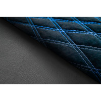 Обивка (не чехлы) передних сидений Recaro экокожа с алькантарой (цветная строчка Ромб, Квадрат) для ВАЗ 2108-21099, 2113-2115, Лада 4х4 (Нива)