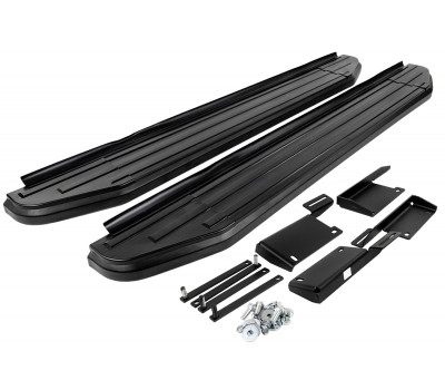 Пороги алюминиевые Rival Premium Black для 3-дверных Лада 4х4, Нива Легенд