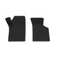 Передние резиновые ковры салона Rezkon 3D в стиле EVA с ячейками Ромб и серым кантом для Калина