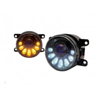 Диодные ПТФ EALights с линзой, регулировкой и ДХО в стиле фар Нива с функцией поворотника для Гранта FL, Веста, Веста NG, Иксрей, Ларгус FL, Нива Урбан, Рено