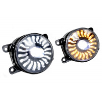 Диодные ПТФ EALights с линзой, регулировкой и ДХО-лопасти с функцией поворотника для Гранта FL, Веста, Веста NG, Икс Рей, Ларгус FL, Нива Урбан, Рено