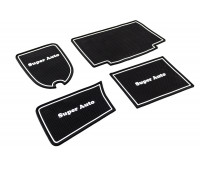 Комплект силиконовых черно-белых ковриков панели приборов и консоли Super Auto для ВАЗ 2113, 2114, 2115 Комплект силиконовых черно-белых ковриков панели приборов и консоли Super Auto для ВАЗ 2113, 2114, 2115