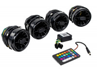 Комплект из четырех регулируемых дефлекторов воздуховодов в стиле AMG с RGB подсветкой в сборе для Калина 2, Гранта, Гранта FL, Ларгус, Ларгус FL, Датсун ОН-ДО, МИ-ДО, Рено Логан, Дастер, Сандеро