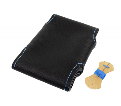 Кожаная оплетка руля Sal-Man анатомической формы с синей строчкой для Лада 4х4 (Нива) Урбан Кожаная оплетка руля Sal-Man анатомической формы с синей строчкой для Лада 4х4 (Нива) Урбан