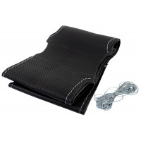 Кожаная оплетка руля Sal-Man анатомической формы с серой строчкой для Веста, Иксрей Кожаная оплетка руля Sal-Man анатомической формы с серой строчкой для Веста, Иксрей