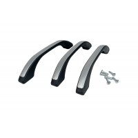 Ручки потолочные FL черные с цельной вставкой жидкий хром для ВАЗ 2110-2112,  Приора, Калина, Калина 2, Гранта, Гранта FL, 4х4 с 2019 года, Легенд, Тревел, Датсун, Шевроле Нива